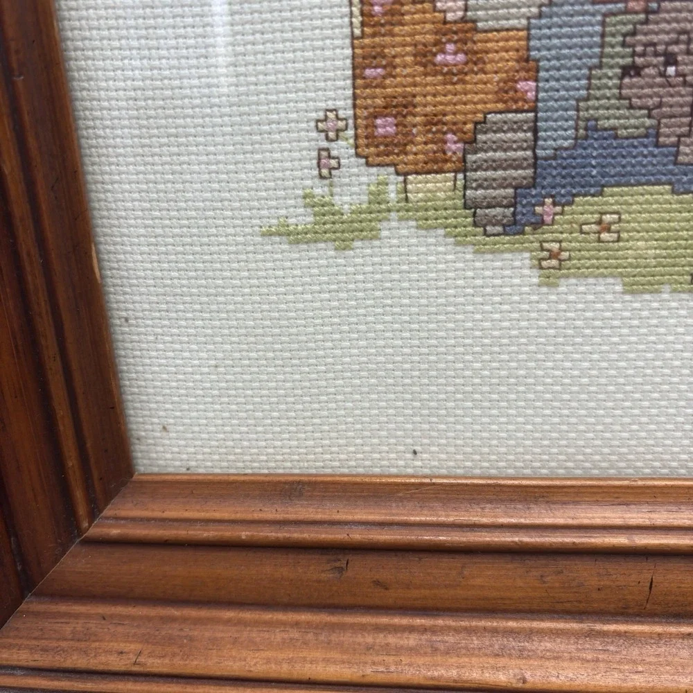 Precious Moments Cross‎ Stitch Framed VTG Christian Pictures W Sayings 1982 Hand
